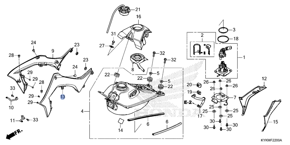 Honda OEM part 17550-KYK-K10ZA