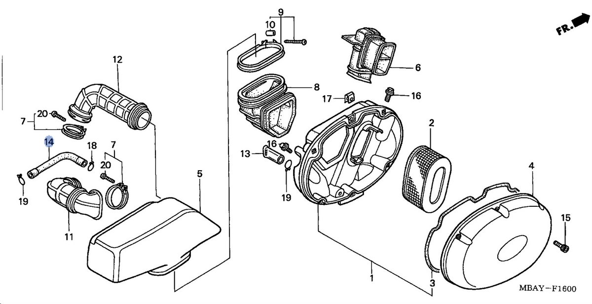 Honda OEM part 17552-MBA-000