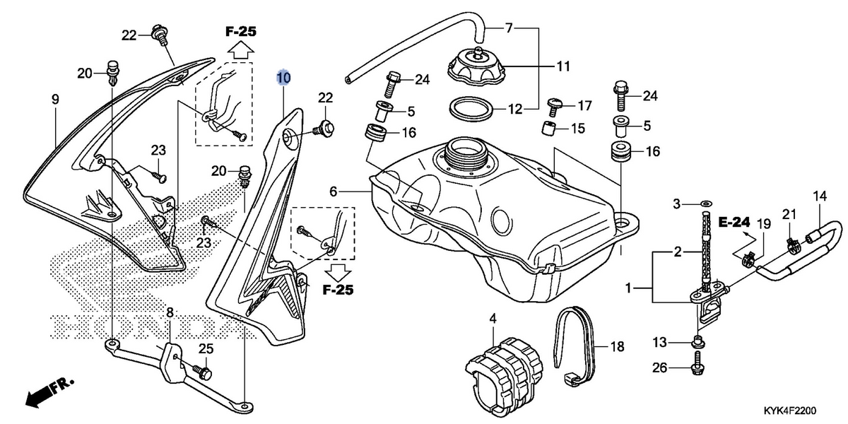 Honda OEM part 17555-KYK-910ZA
