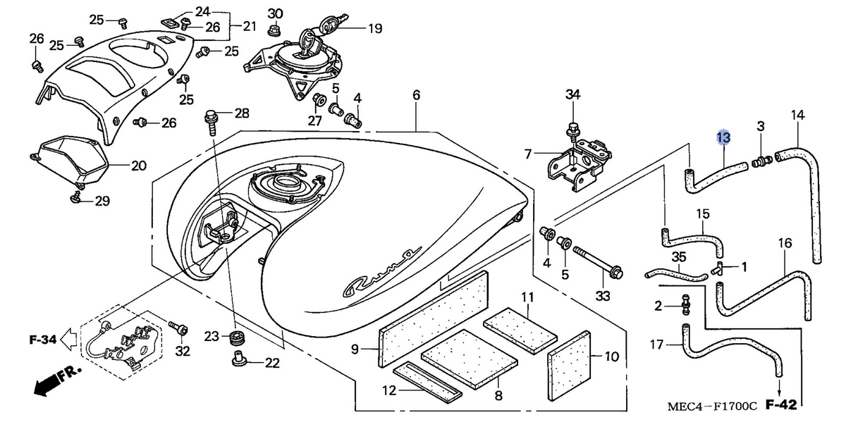 Honda OEM part 17555-MEC-000