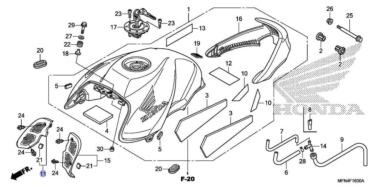 Honda OEM part 17555-MFN-D00