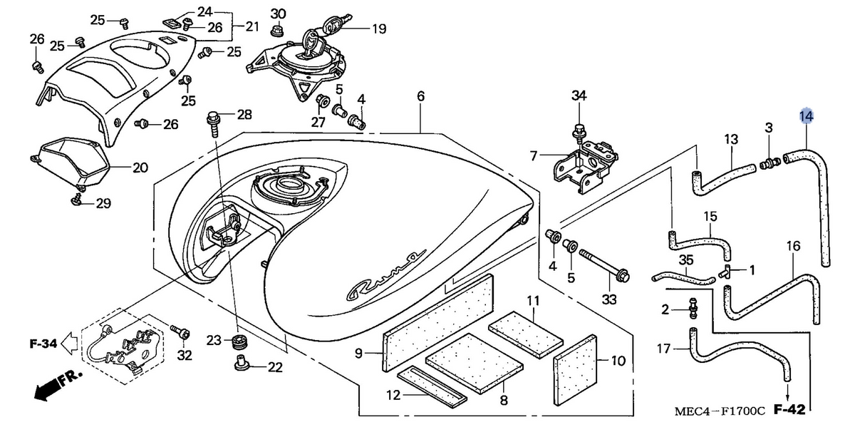 Honda OEM part 17556-MEC-000