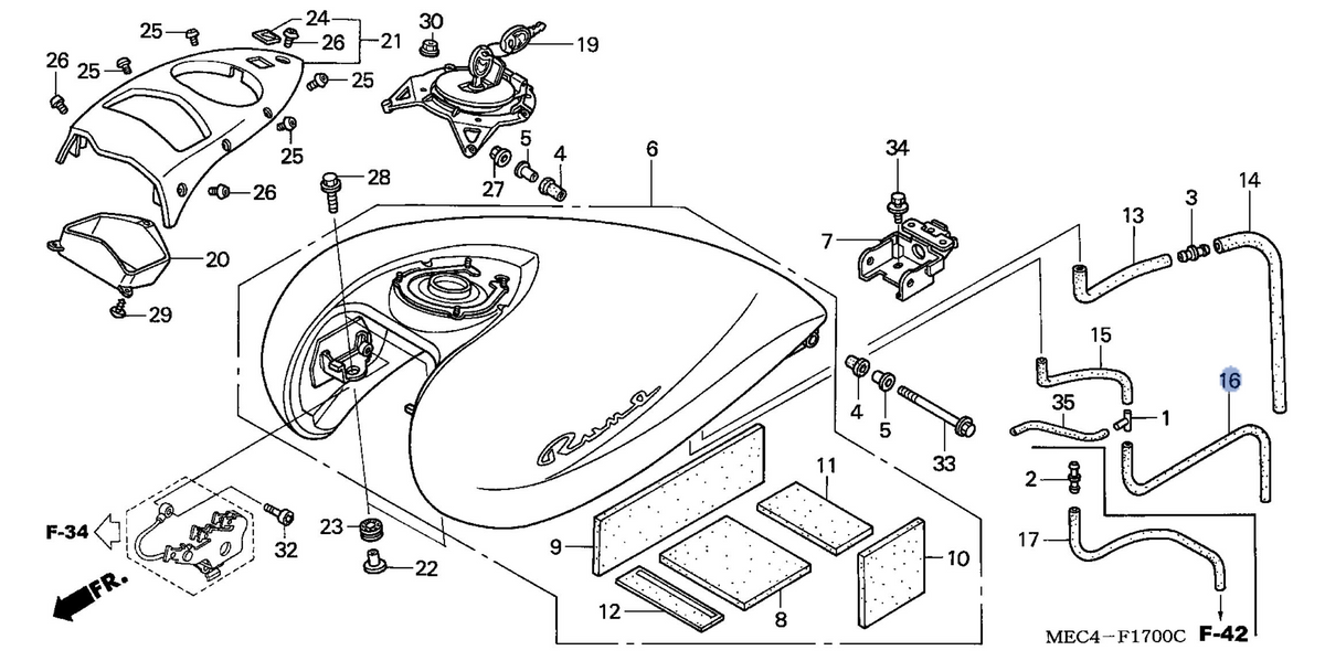 Honda OEM part 17558-MEC-670