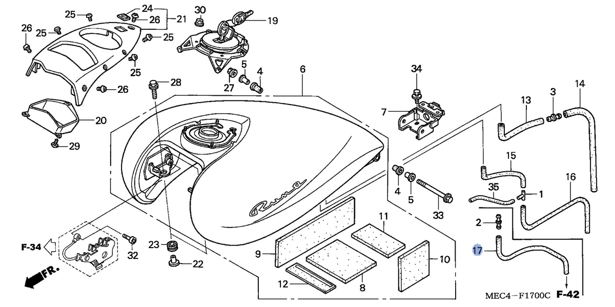Honda OEM part 17558-MEC-770