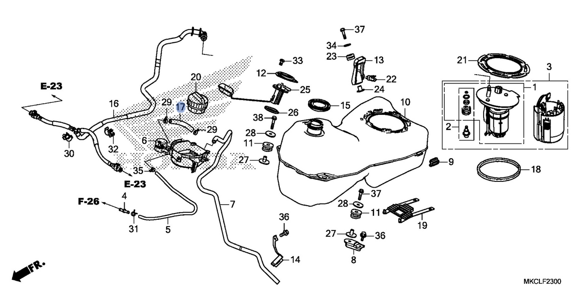 Honda OEM part 17561-MKC-A00
