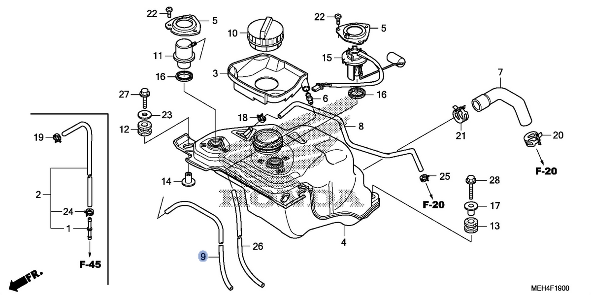 Honda OEM part 17566-MEH-670