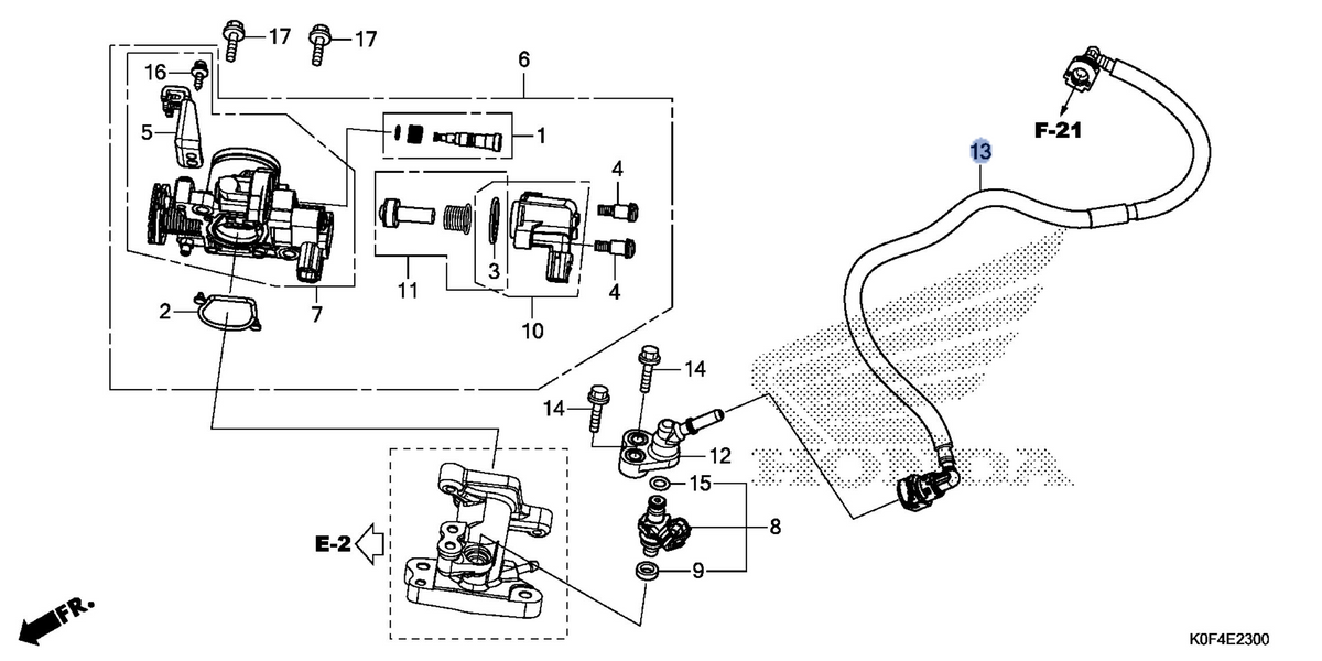 Honda OEM part 17570-K0F-T01