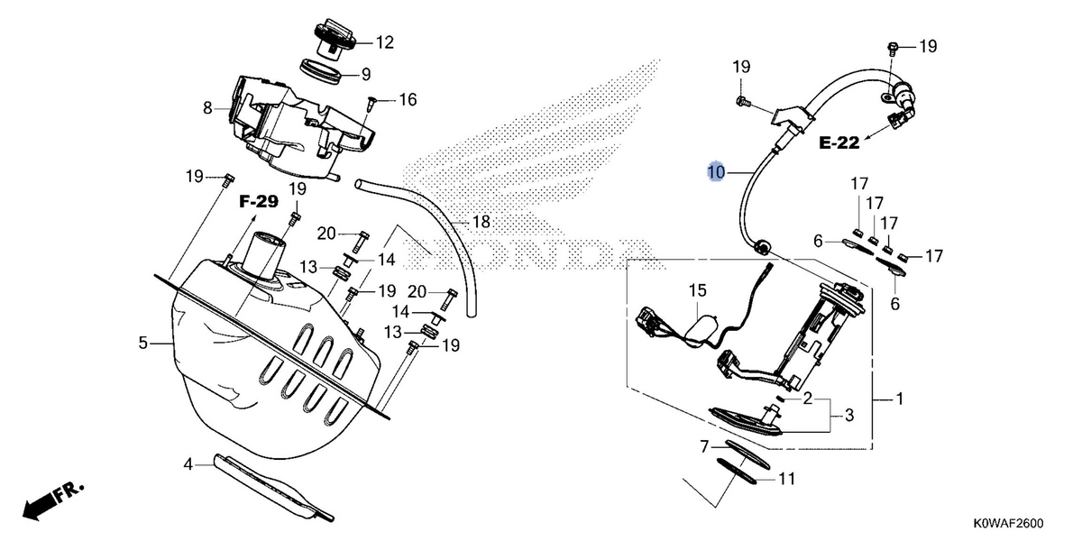 Honda OEM part 17570-K0W-NC1