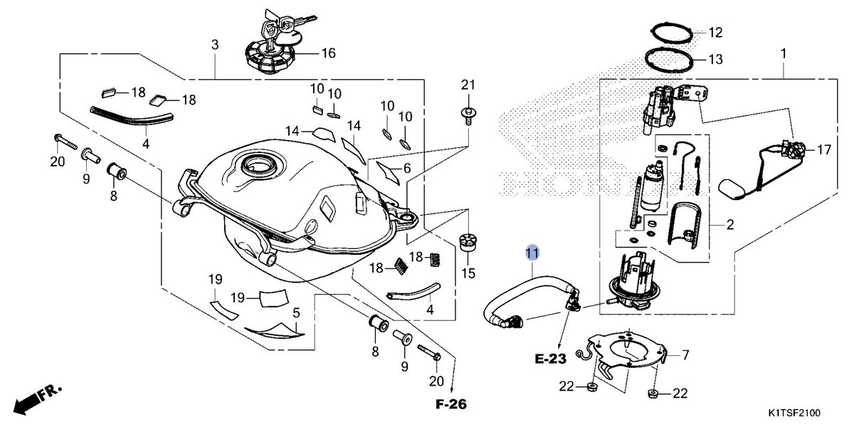 Honda OEM part 17570-K1T-E11