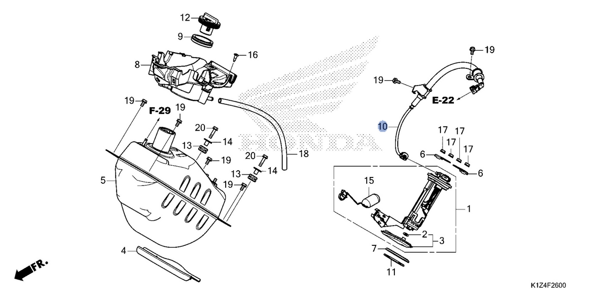 Honda OEM part 17570-K1Z-J11