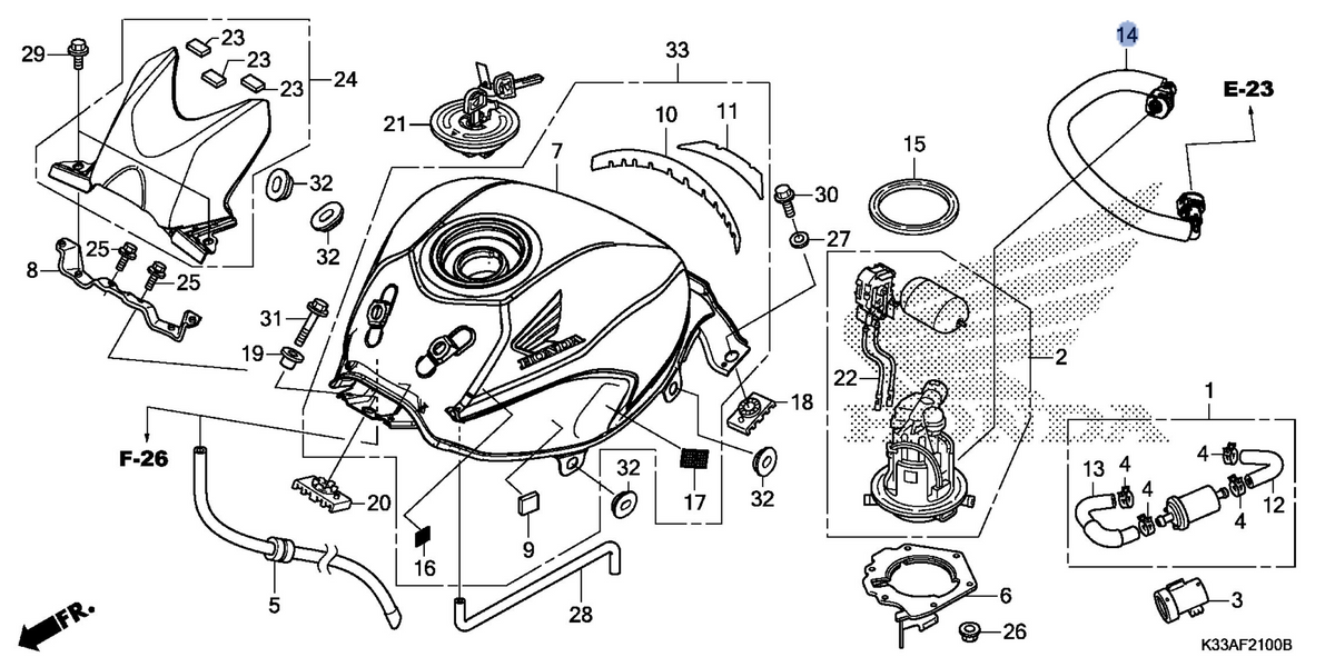 Honda OEM part 17570-K33-D01