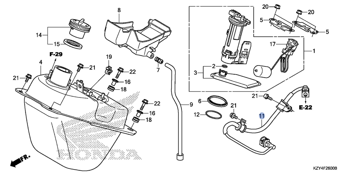 Honda OEM part 17570-KZY-701