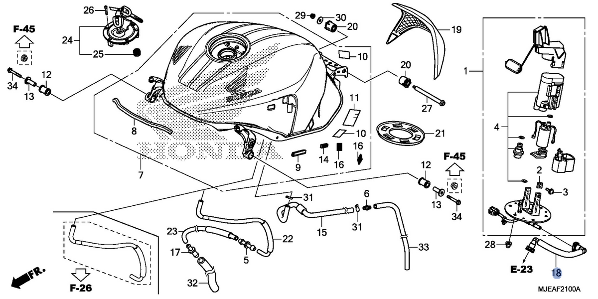 Honda OEM part 17570-MJE-D01