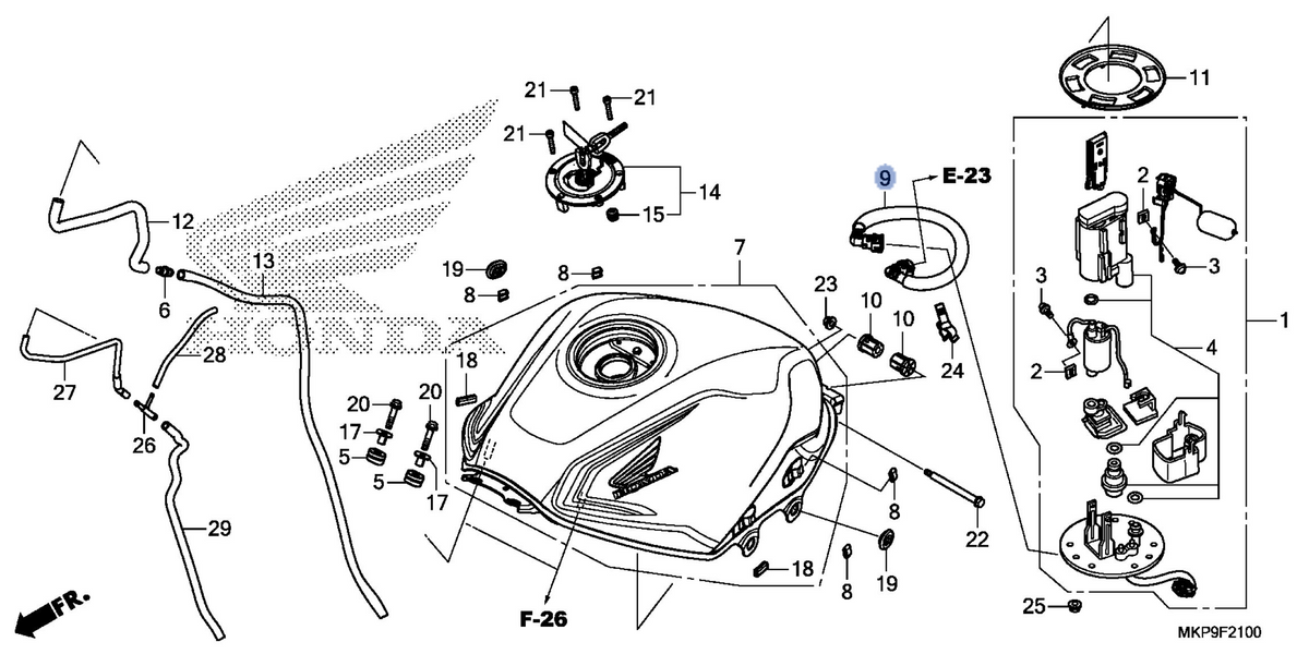 Honda OEM part 17570-MJW-J01