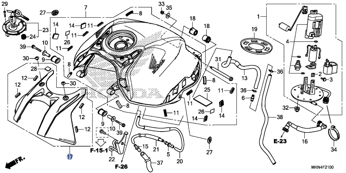 Honda OEM part 17570-MKN-D30ZA