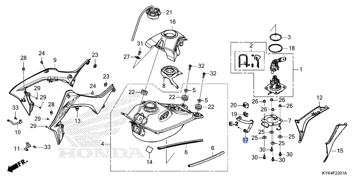 Honda OEM part 17571-KYK-D11