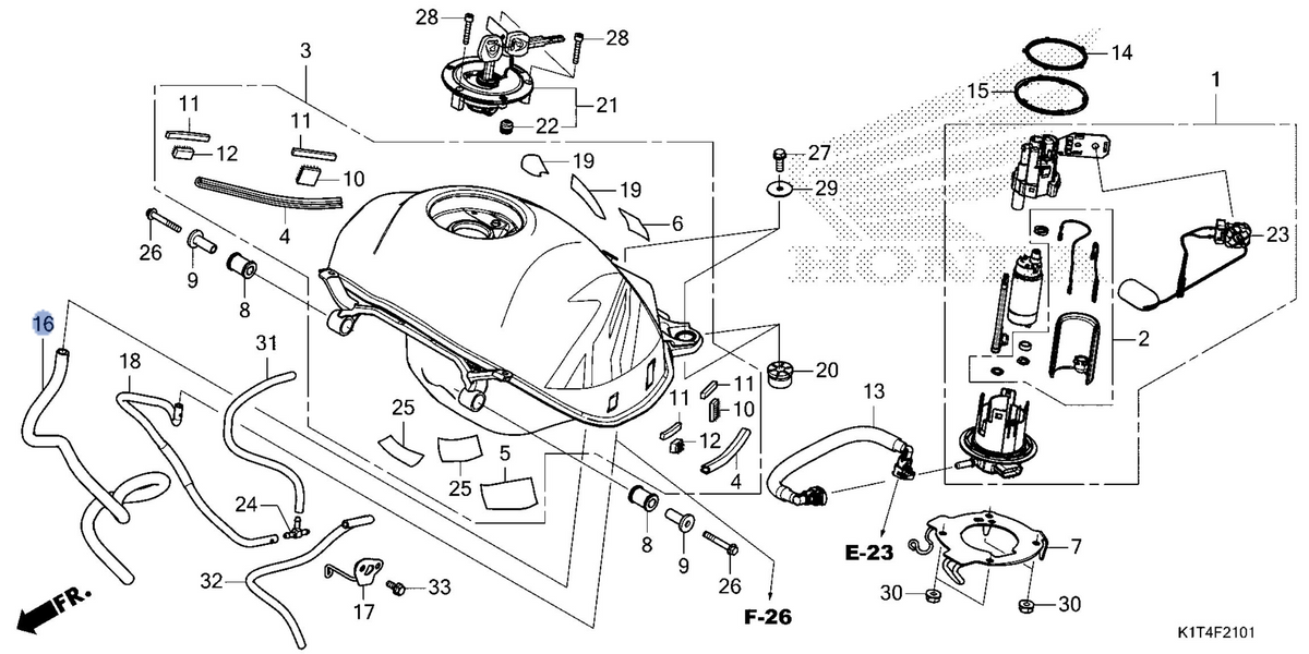 Honda OEM part 17575-K1T-E10