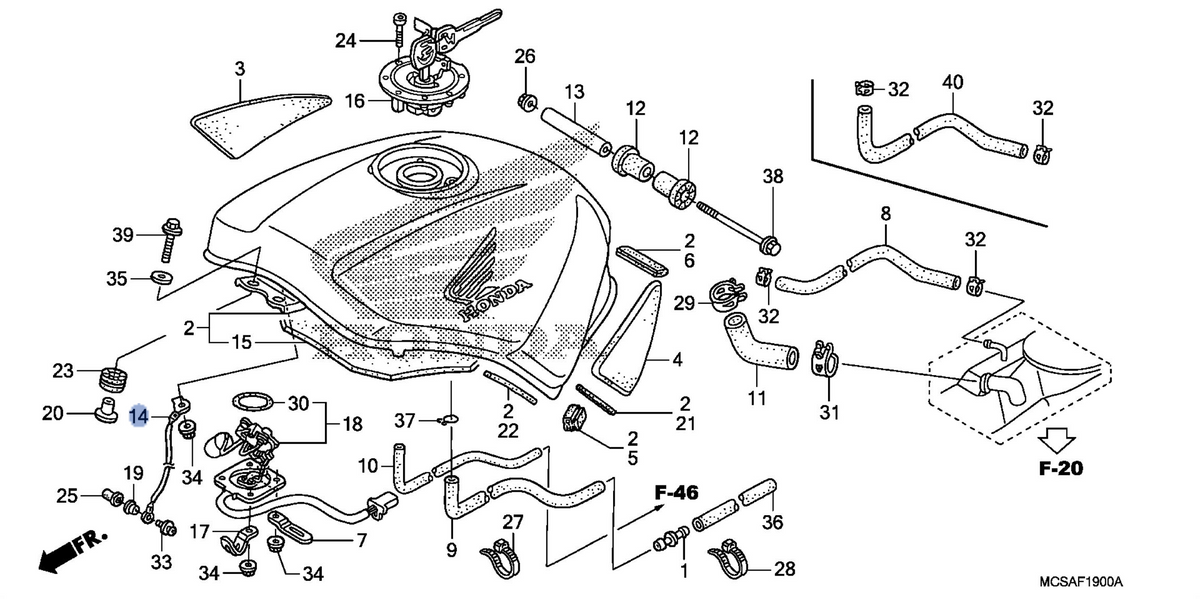 Honda OEM part 17575-MCS-G01