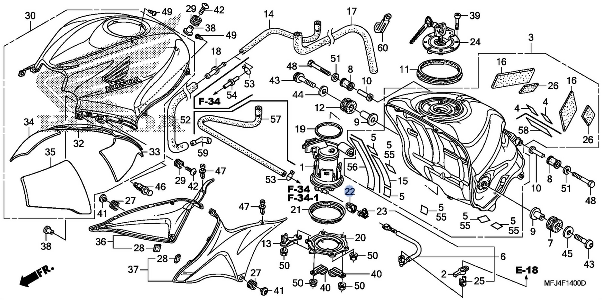 Honda OEM part 17580-MFJ-D00