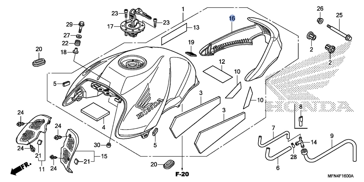Honda OEM part 17580-MFN-D00