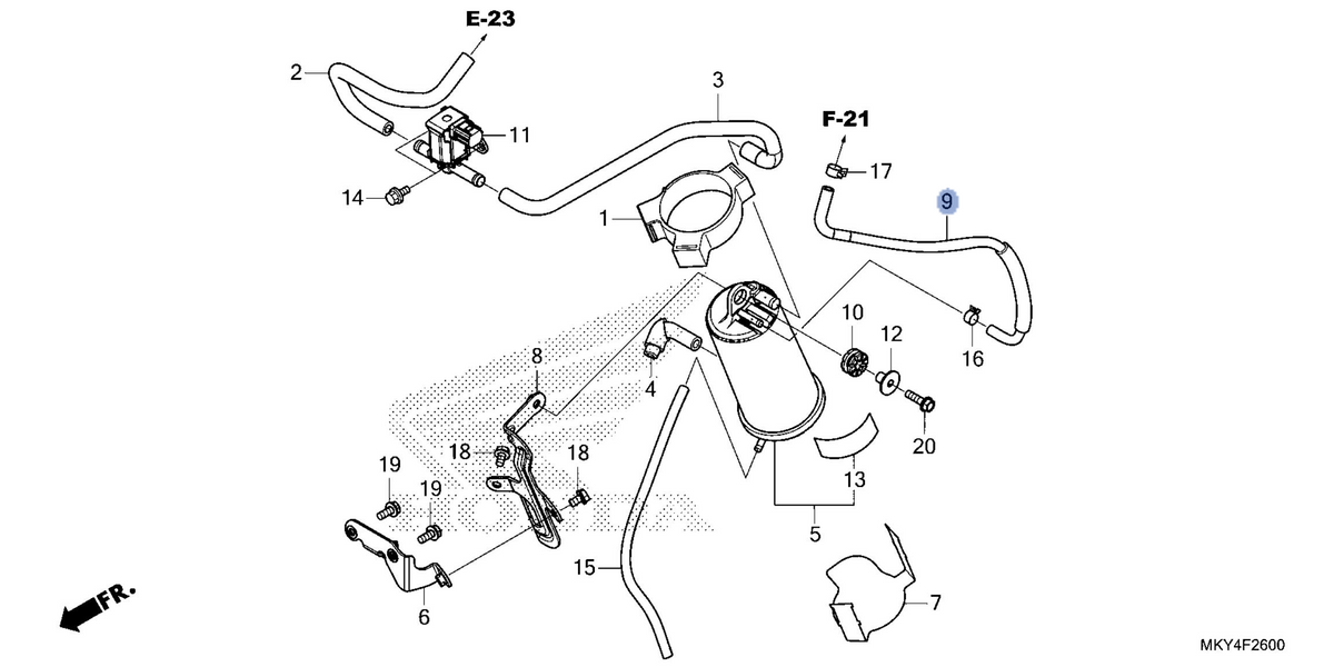 Honda OEM part 17580-MJE-L00