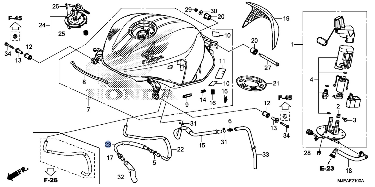 Honda OEM part 17581-MJE-D00