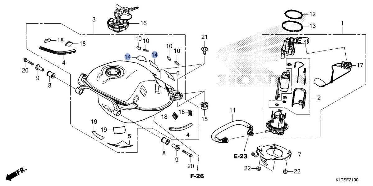 Honda OEM part 17583-K1T-E10