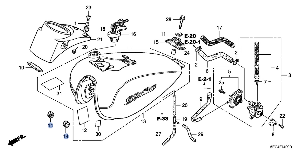 Honda OEM part 17611-MEG-000