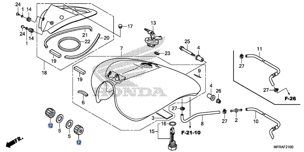 Honda OEM part 17611-MFY-A00