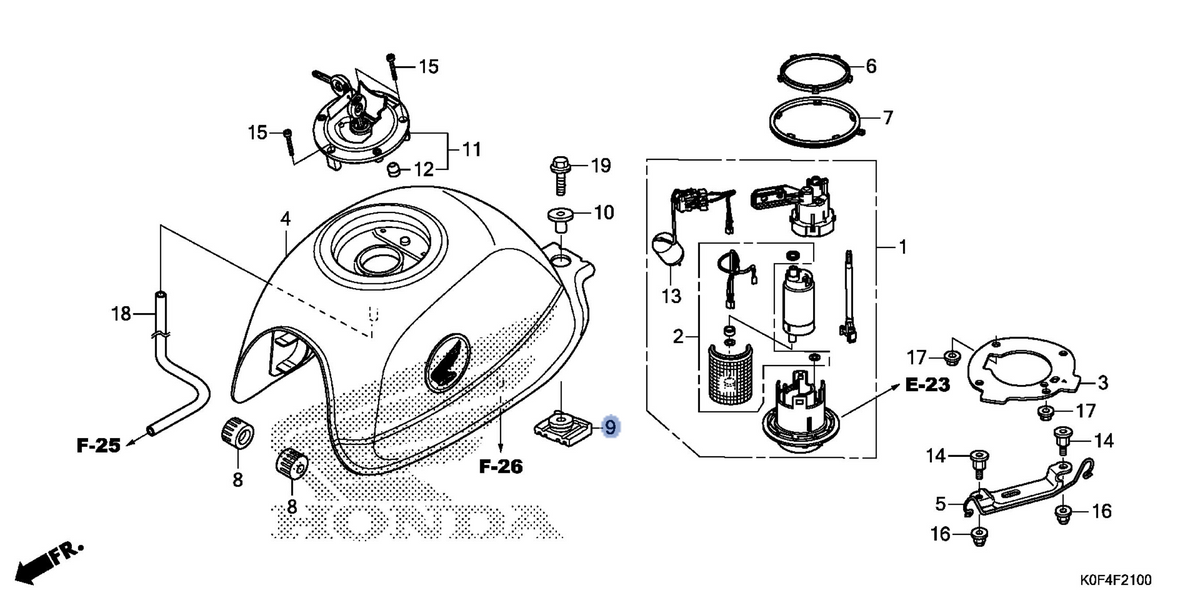 Honda OEM part 17613-GAA-000