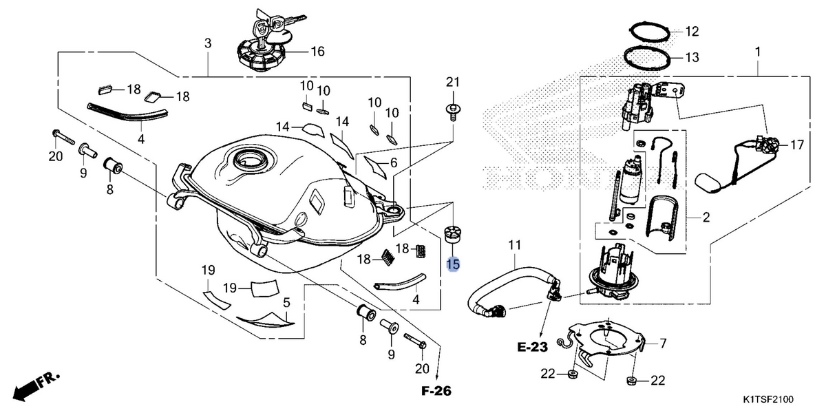 Honda OEM part 17613-K1T-E10