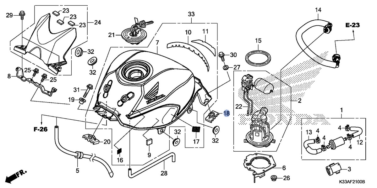 Honda OEM part 17613-K33-D00