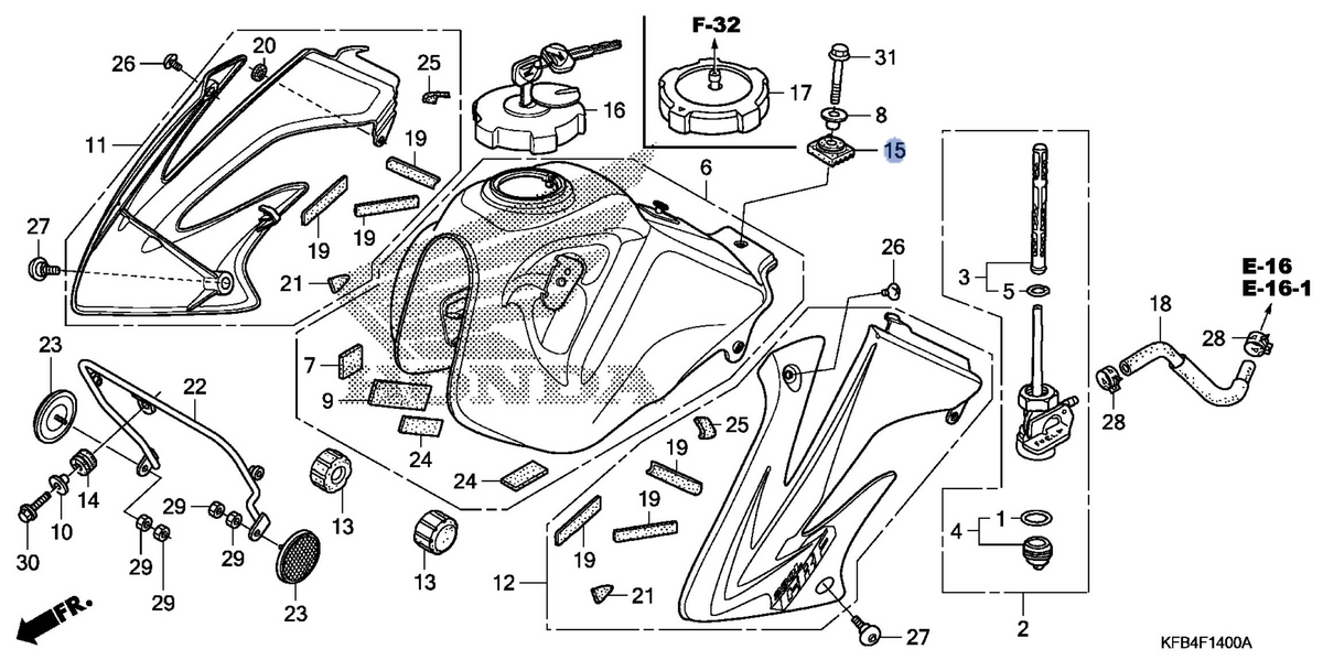 Honda OEM part 17613-KFB-010