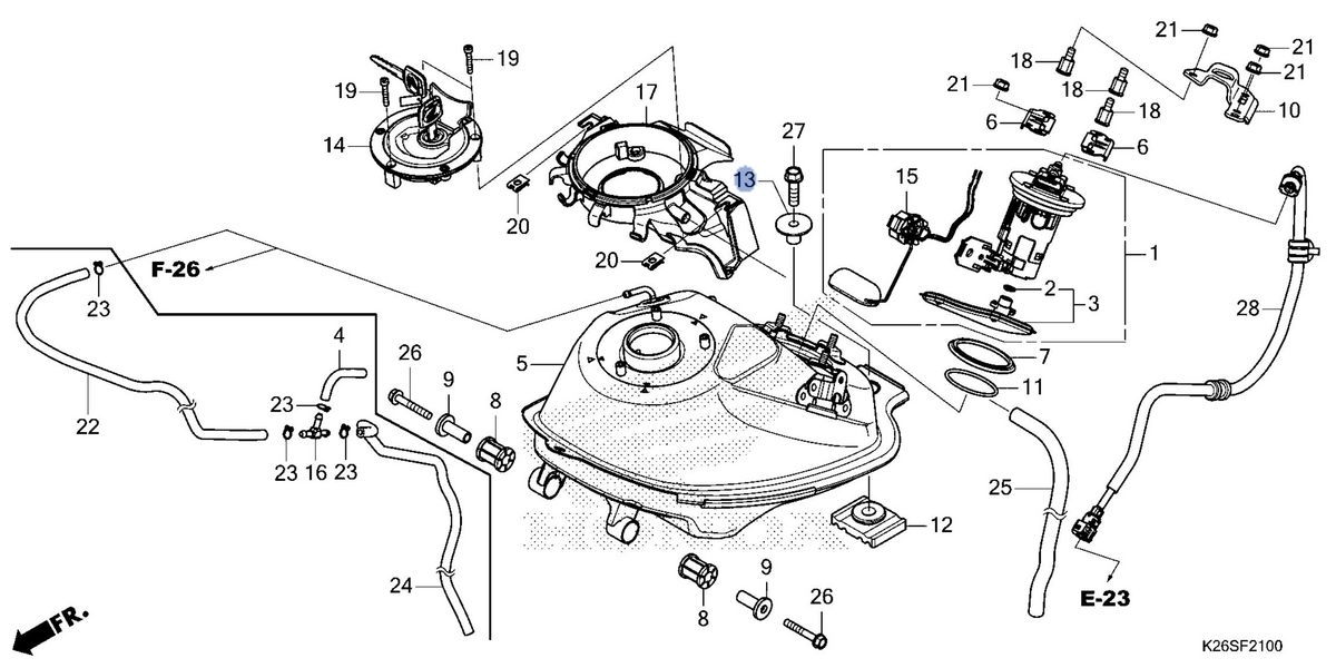Honda OEM part 17614-K26-L00