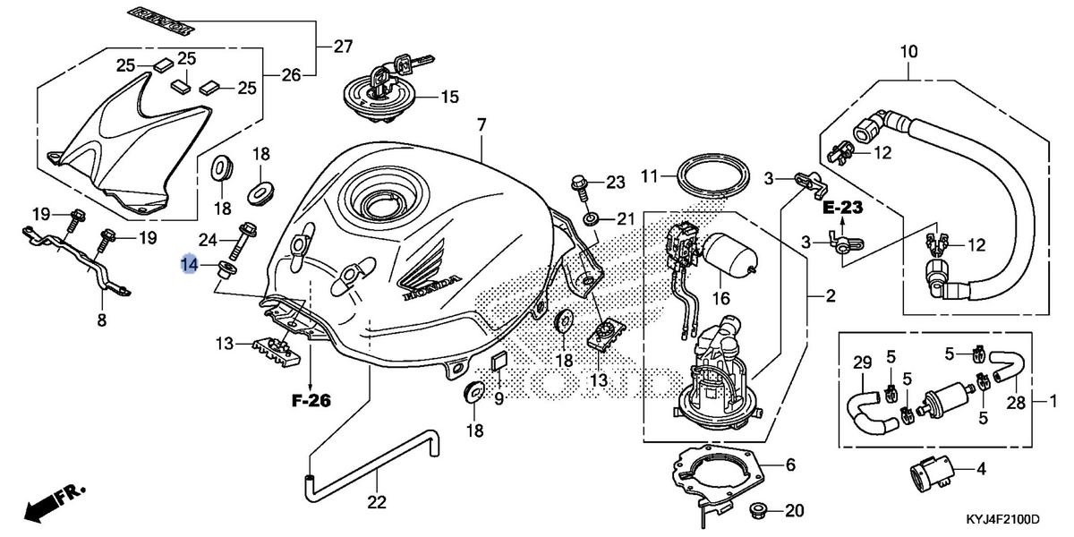 Honda OEM part 17614-KPP-T00