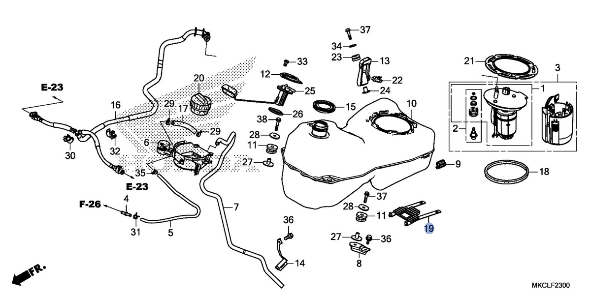 Honda OEM part 17614-MKC-A00