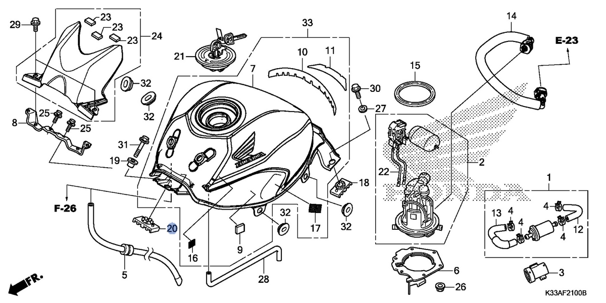 Honda OEM part 17615-K33-D00