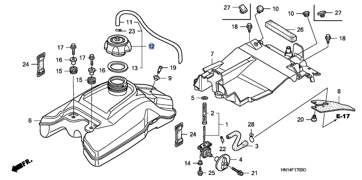 Honda OEM part 17620-HN1-000