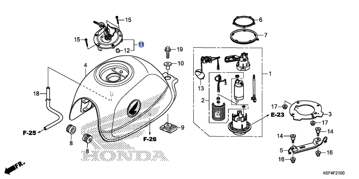 Honda OEM part 17620-K0F-T03