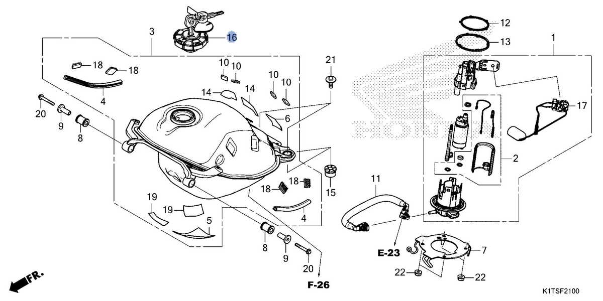 Honda OEM part 17620-K1T-E52
