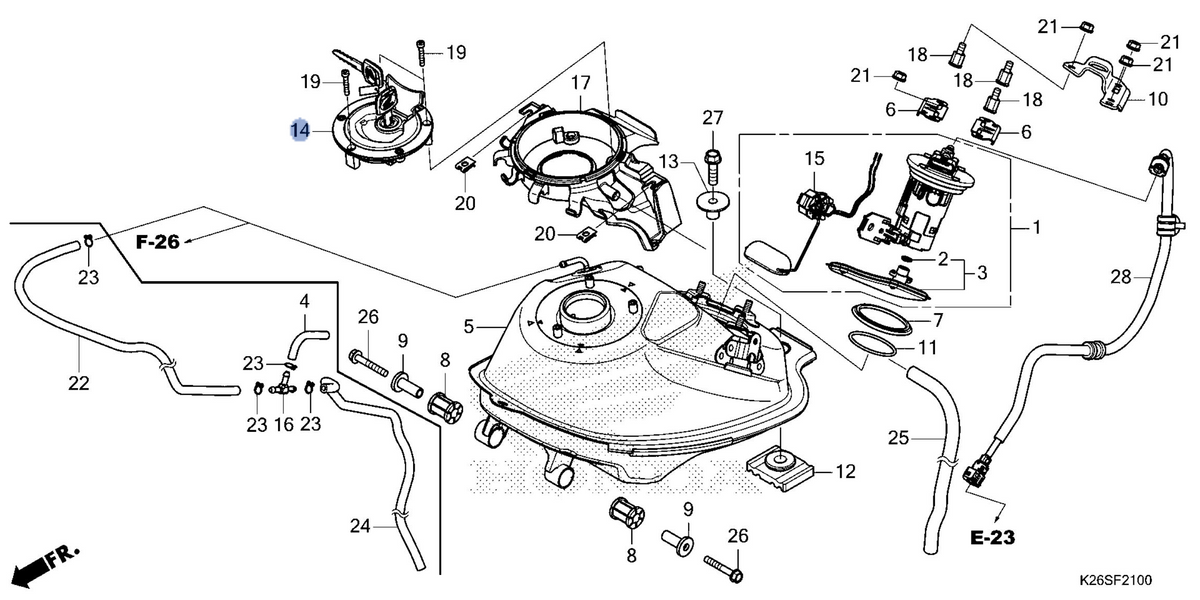 Honda OEM part 17620-K26-G02