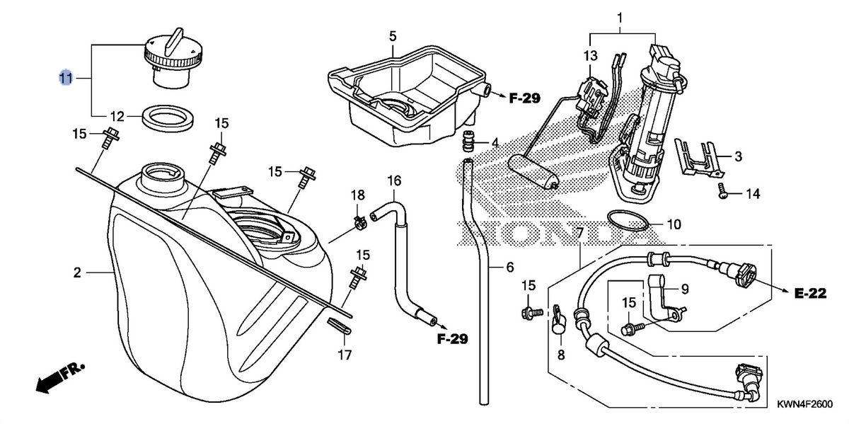 Honda OEM part 17620-KTG-A11