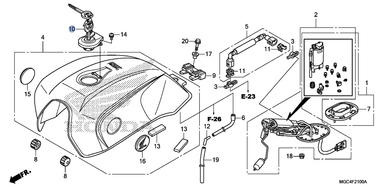 Honda OEM part 17620-MGC-013