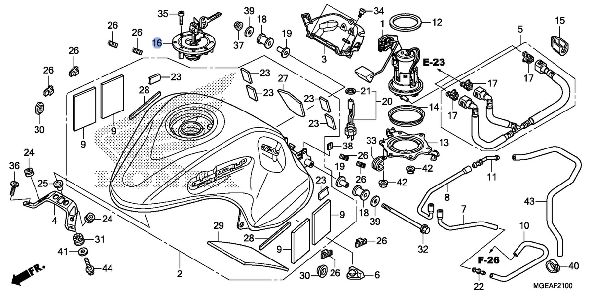 Honda OEM part 17620-MGE-023