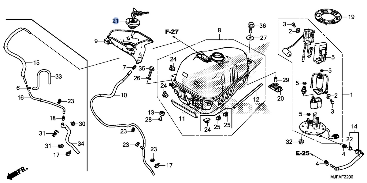 Honda OEM part 17620-MJF-A02