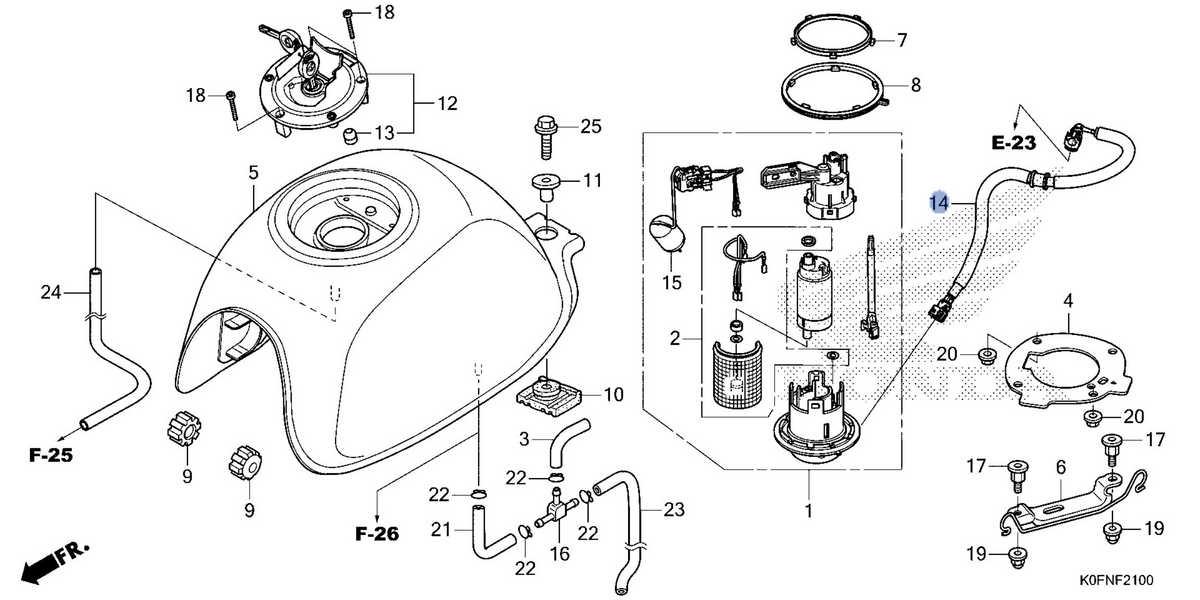 Honda OEM part 17650-K0F-T61