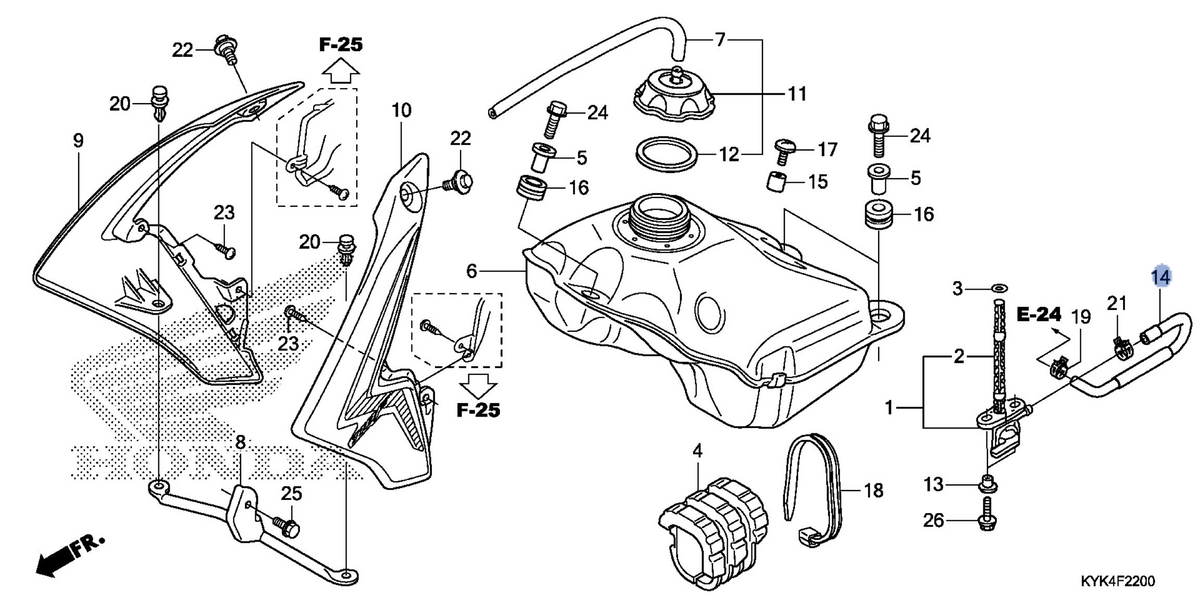 Honda OEM part 17681-KYK-910