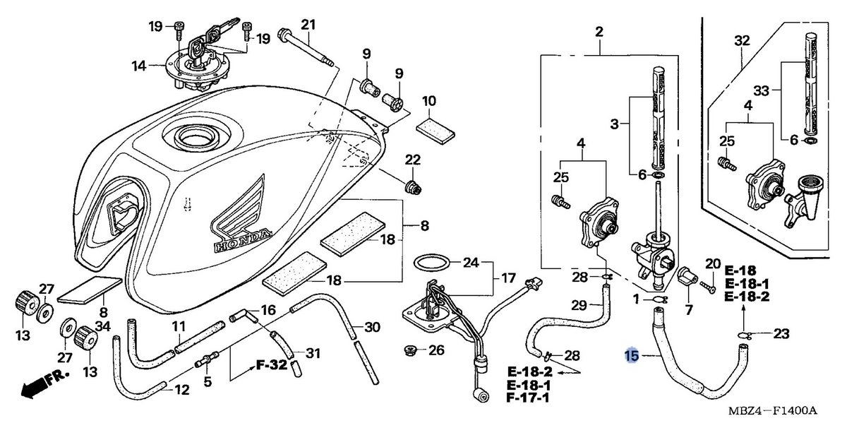 Honda OEM part 17681-MBZ-610