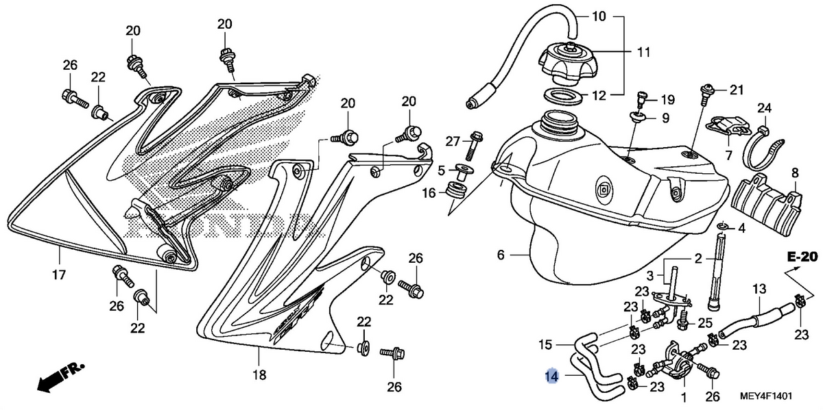 Honda OEM part 17685-MEY-A20