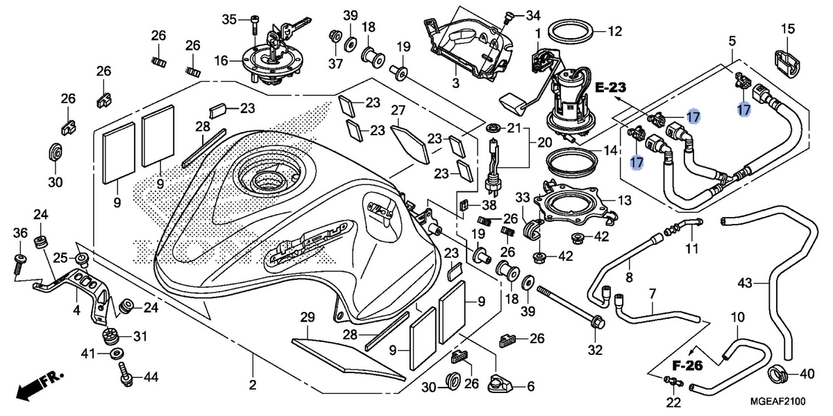 Honda OEM part 17711-MGE-003